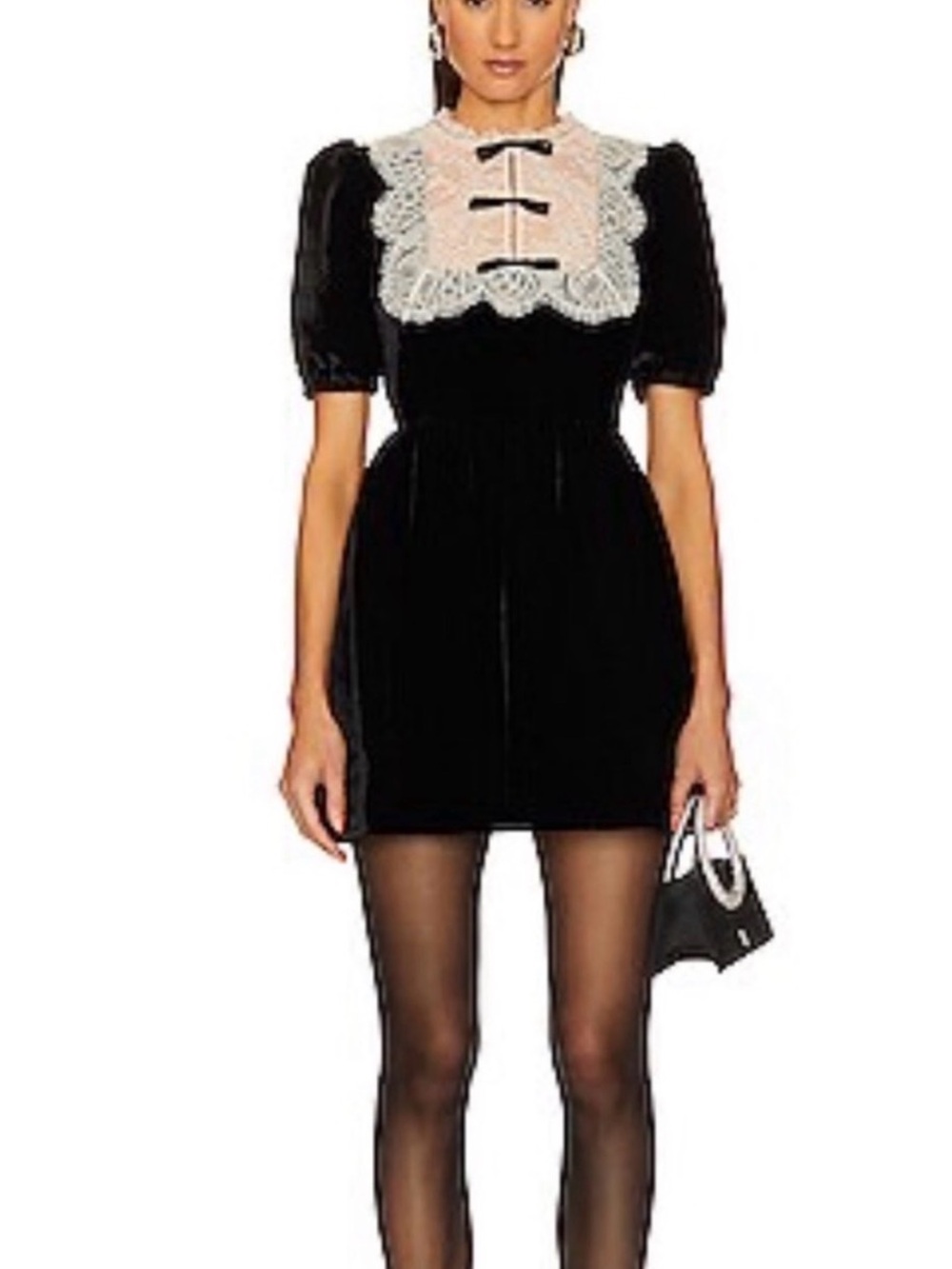 Saloni Cherie velvet mini dress